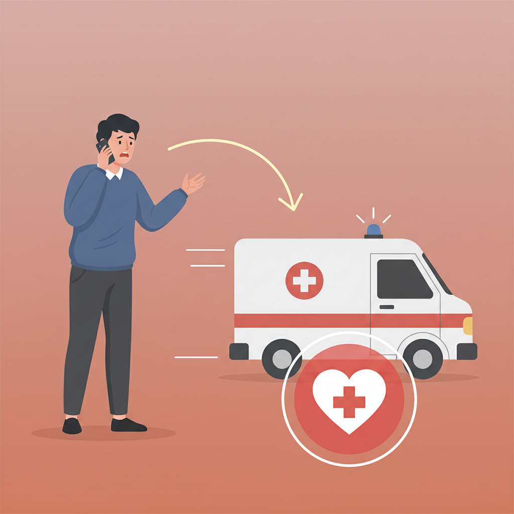 Wortschatzillustration zu Llame a una ambulancia