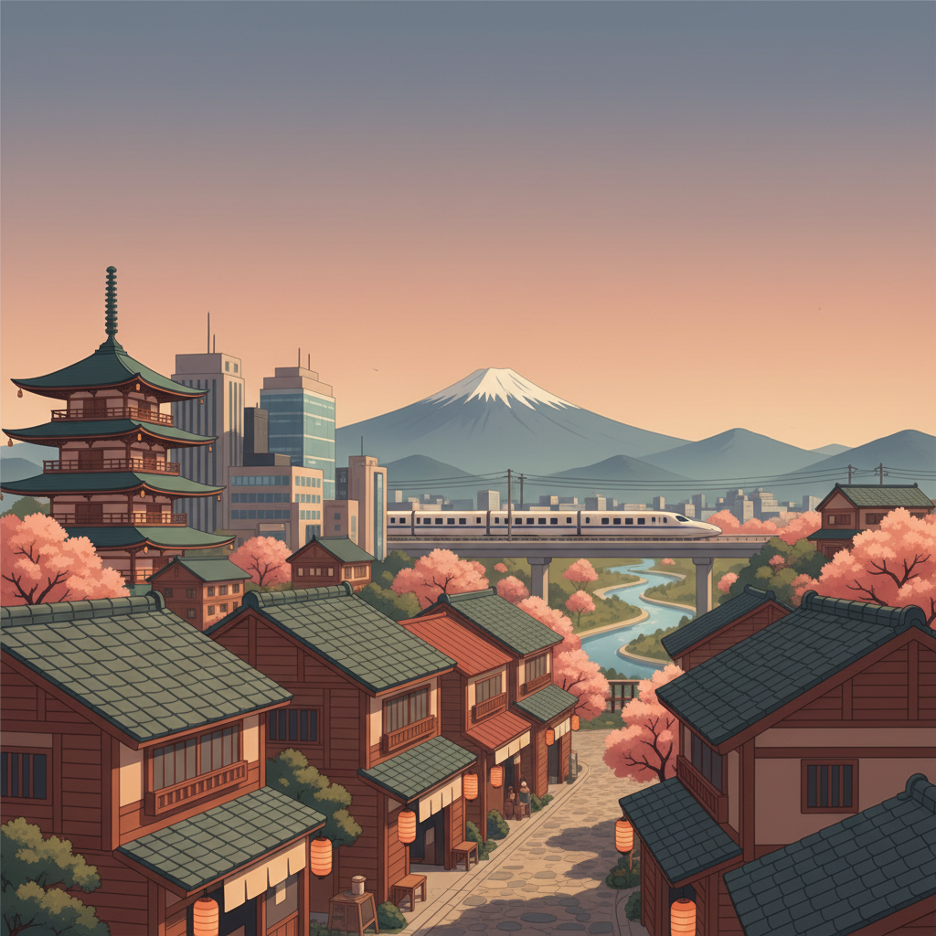 Wortschatzillustration zu 町