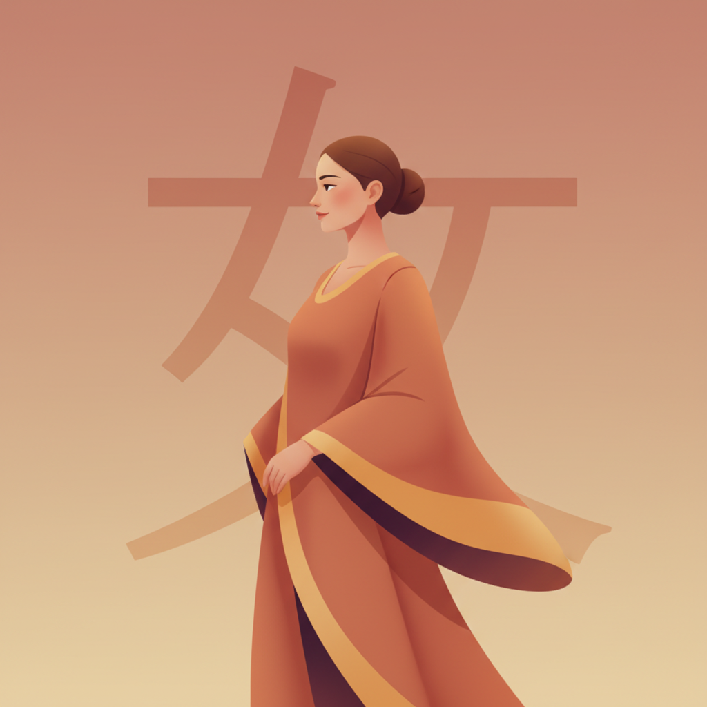 Wortschatzillustration zu 女