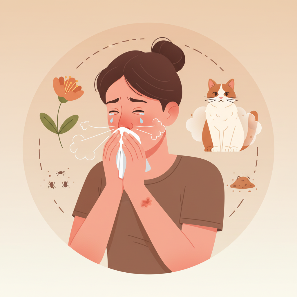Wortschatzillustration zu Alergia