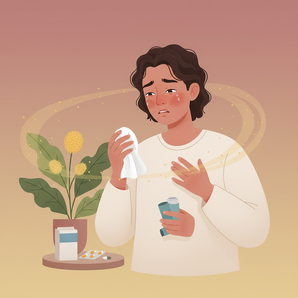 Wortschatzillustration zu Tengo alergia