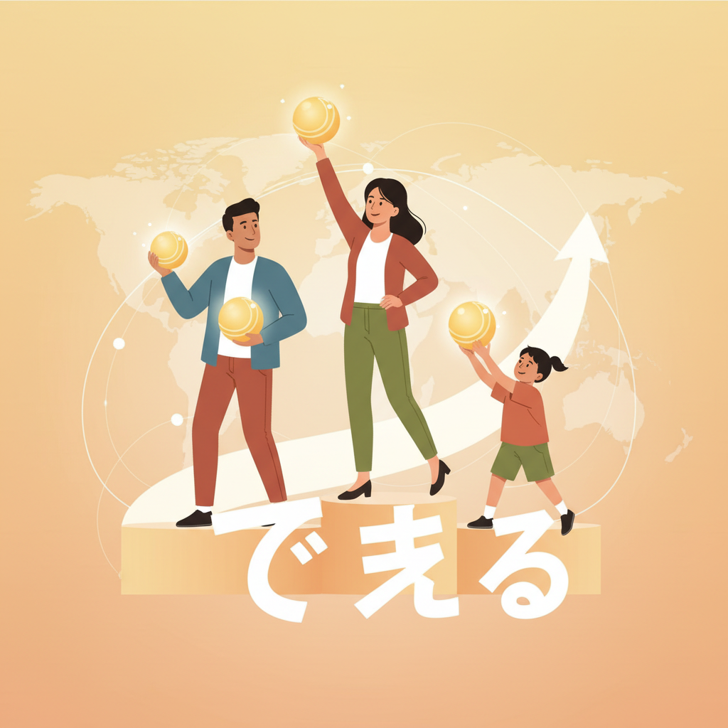 Wortschatzillustration zu できる
