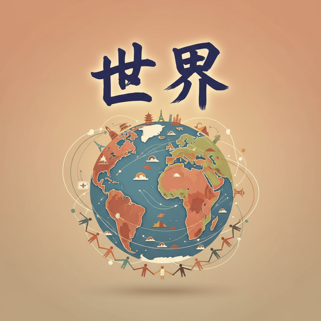 Wortschatzillustration zu 世界