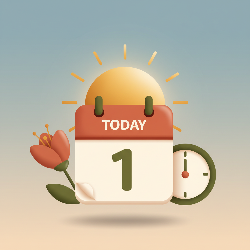 Wortschatzillustration zu 今日
