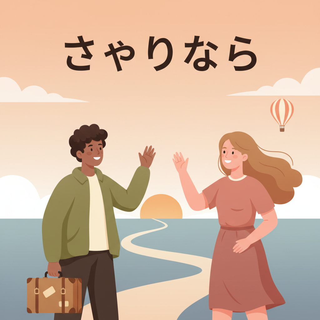 Wortschatzillustration zu さようなら