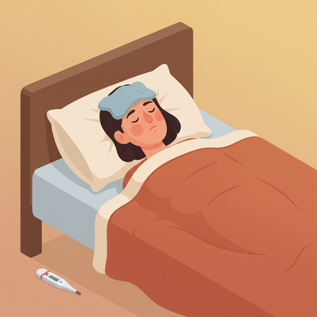 Wortschatzillustration zu Fiebre