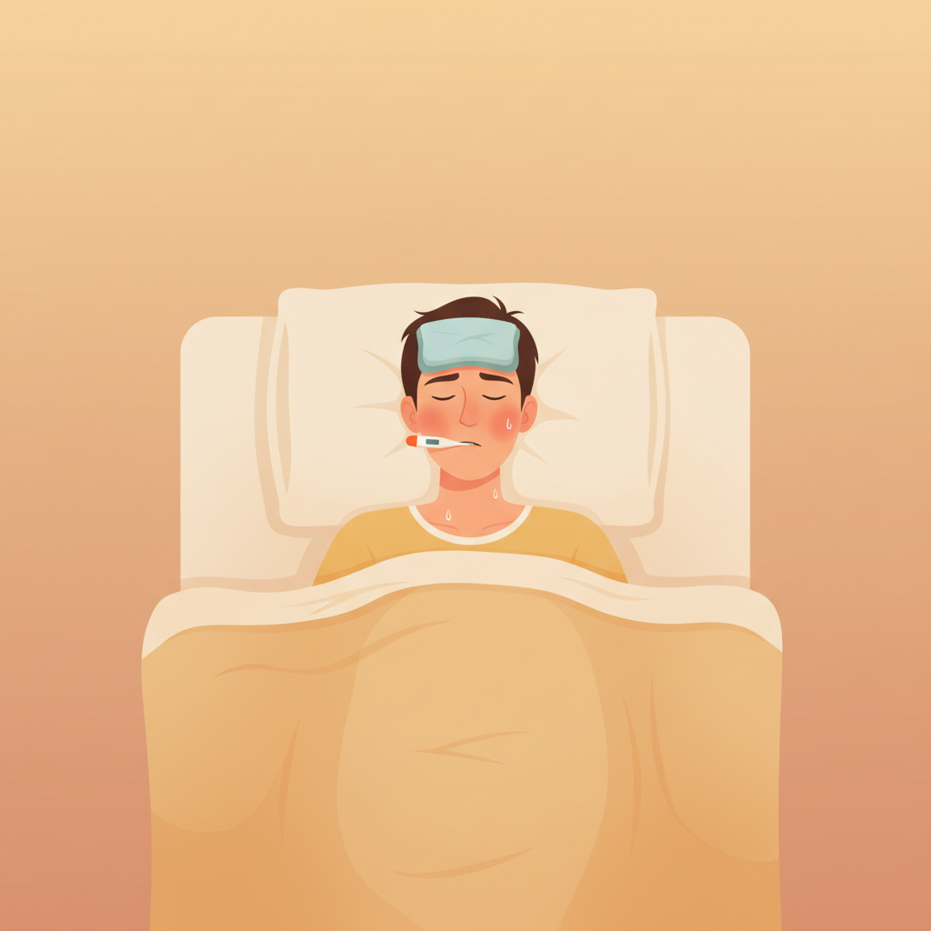 Wortschatzillustration zu Tengo fiebre