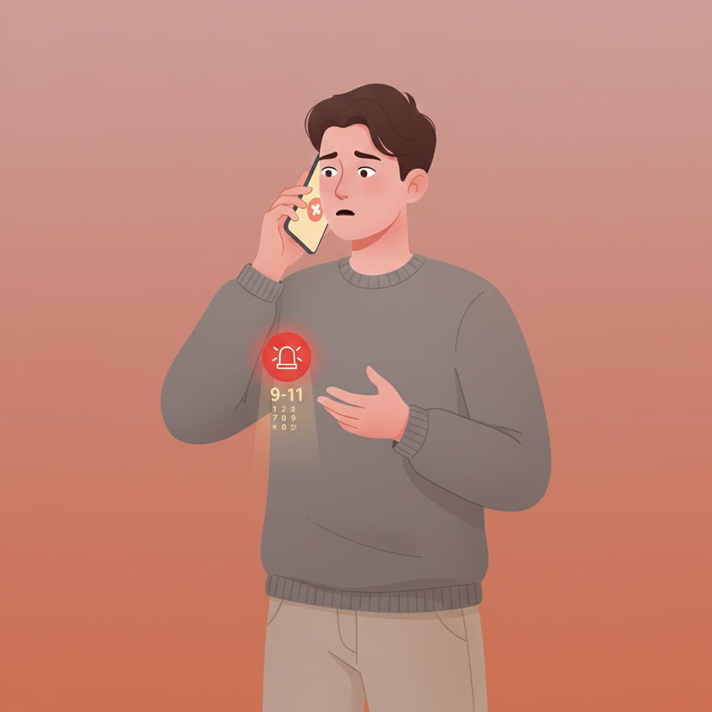 Wortschatzillustration zu Llame al número de emergencias